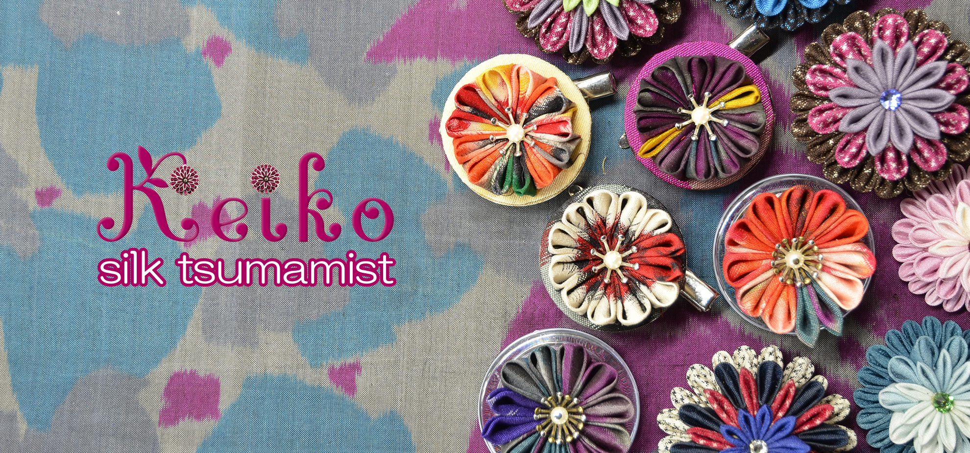 銘仙花のブローチ